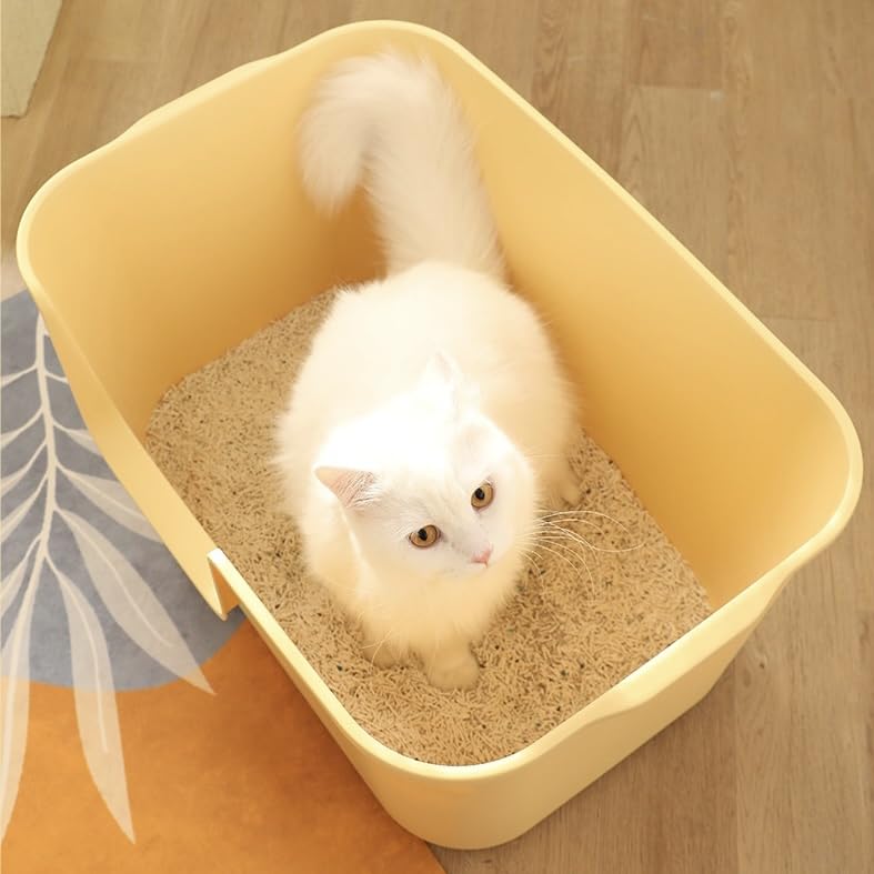 Extra Large Kitty Litter Box with High Sides, Anti-Splashing, Tool-Free Assembly, Multi Cat, Jumbo (Grey) 24.60" L x 16.92" W x 12.99" H - color: Grey