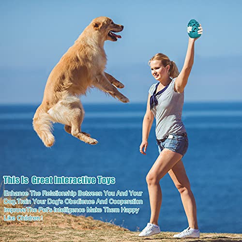 Dragon Egg Dog Chew Toys for Power Chewers - Toughest Indestructible | Treat Dispenser for Medium Large Aggressive Heavy Chewers, Durable Interactive Puzzle, Easy Clean - color: Large 5.3IN Blue