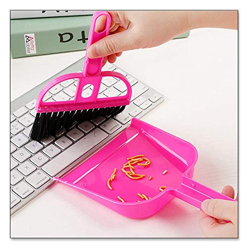 WishLotus Mini Dustpan and Brush Set, Portable Exquisite Pet Waste Cleaning Kit, Hamster Sand Scooper Cage Cleaning Tool for Small Pets Guinea Pigs Hedgehogs Hamsters Chinchillas Rabbits (Pink) - color: Pink
