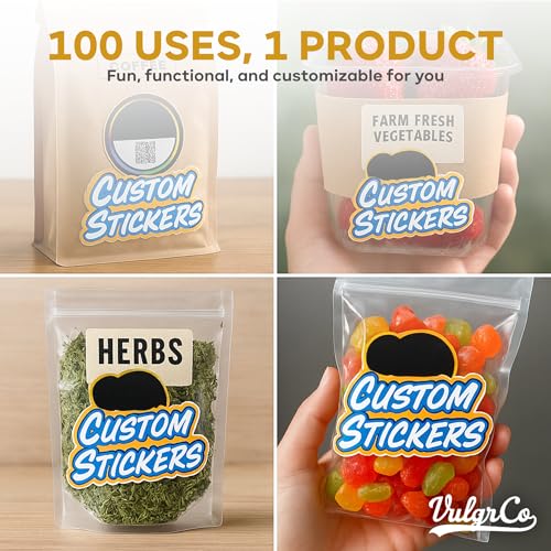 Custom Stickers Personalized - Custom Pack Die Cut Vinyl Decals | Print Your Own Sticker, UV-Resistant Customized Sticker Labels for Jars, Laptops, Bottles, Custom Labels for Business Logo