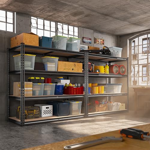 REIBII 2000LBS Storage Shelves,4-Tier Adjustable Garage Shelving for Pantry | 500 lbs per shelf,Metal Shelves,Upgards MDF boards,Tool-free assembly,for Basment Warehouse Commercial,40" W × 20''D × 60''H - size: 20"D x 40"W x 60"H