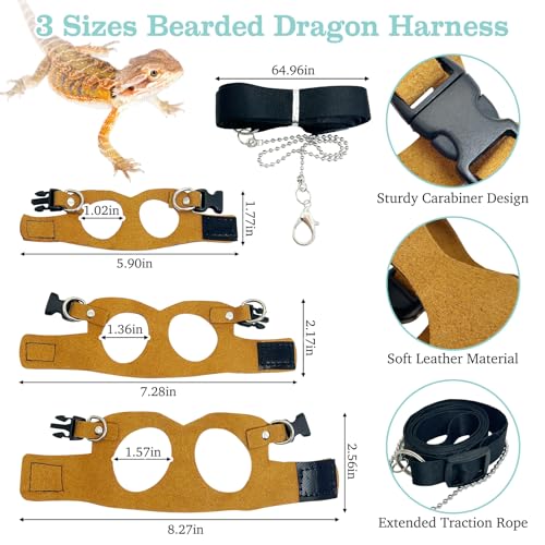 PINVNBY Bearded Dragon Carrier Backpack with Harness and Leash Set Large Reptile Travel Carrier Portable Lizard Backpack Clear Bubble Window Small Animal Carrying Bag for Gecko Kitten Rabbit (Gray) - color: Gray