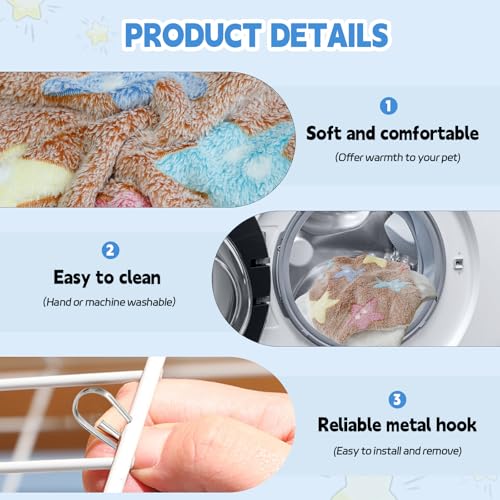 YedsIntu 3 Pcs Guinea Pig Hammock, Rat Ferret Hanging Hammock Guinea Pig Accessories for Small Animals Chinchilla Parrot Sugar Glider Ferret Hamster Squirrel (11"×11") - color: Yellow, Caramel, Grey