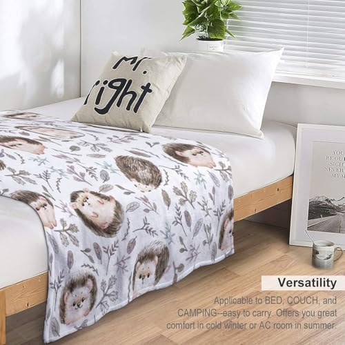 Cute Hedgehog Blanket Super Soft Cozy Throw Blanket, Lightweight Fuzzy Comfy Flannel Blanket Warm Plush for Couch, Sofa, Bed Travel and Camping Gifts 50"x40" - color: Cute Hedgehog, size: 50"x40"