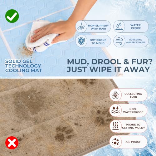 Cooling Mat for Dogs, Gel Dog Instant Cooling Mat Pet Pad for Cats | Dog Cooling Mat, 3.0 Gel Instant Self-Cool Pad for Pet Waterproof Large Dog Mat for Beds,Kennels,Crates - size: 35.4" x 23.6"