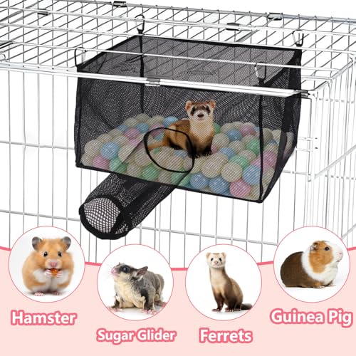 Ferret Ball Pit Hammock, Hammock Cage Toy Compatible with Tunnel, Suitable for Hamsters and Chinchillas (Ball Not Included)