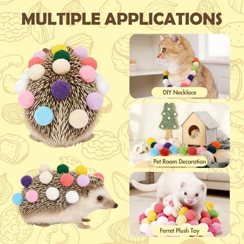 Dig-Box Tray for Hedgehog, Multi-Type Hedgehog Enrichment Set with Furry Ball and Jingle Bell, Hedgehogs Accessories, Ball Toys for Hamster, Kitten Cat, Ferrets and Small Animal