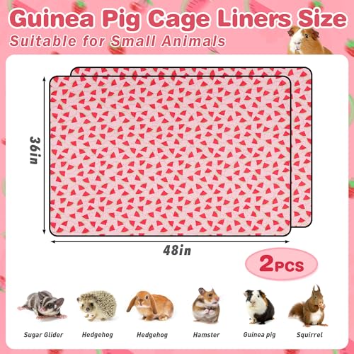 2 PCS Guinea Pig Cage Liner, Reusable Waterproof Guinea Pig Liner, Washable Small Animals Bedding, Super Absorbent Pet Pee Pads Guinea Pig Mats, Rabbit Mats for Cages (36 * 48 inch) - size: 36*48 inch 2pack