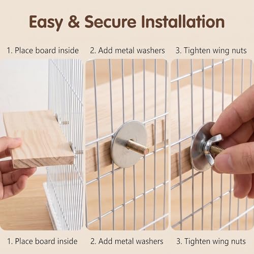 2Pcs Solid Wood Parrot Stand and Small Animal Climbing Platform