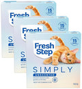 Fresh Step Simply Unscented Multi Cat Clumping Cat Litter, Low Dust, Odor Control with Activated Charcoal Tech, Compatible in Automatic Litter Boxes, 14 lb. (Pack of 3) - size: 14 lb (Pack of 3)