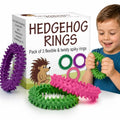Hedgehog Rings Spiky Sensory Bracelet for Kids & Adults, 3 Pack - style: Fidget Rings Pink Purple Green