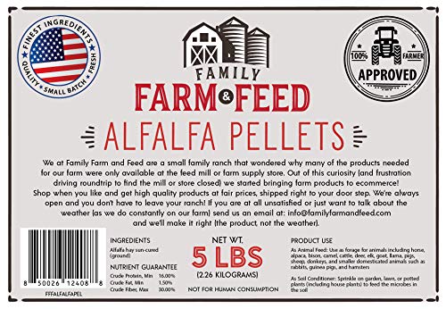 | Alfalfa Hay Food | Small Pet | Young and Adult | Pellets | 5 Pounds