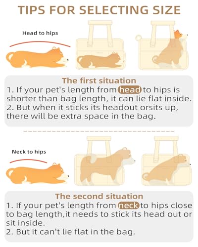 ONECUTE Dog Carrier for Small Dogs Rabbit cat with Large Pockets, Cotton Bag, Dog Carrier Soft Sided, Collapsible Travel Puppy Carrier (Grey, 17" L x 7.5" W x 12" H) - color: Grey, size: 17.0"L x 7.5"W x 12.0"H