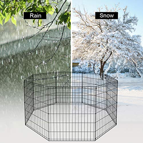 BestPet | Foldable Dog Playpen | 30 Inch, 8 Panels | Metal Pet Exercise Pen | Indoor Outdoor Portable Dog Fence with Door | Removable, Rust-Resistant Secure Pet Kennel | Easy to Assemble