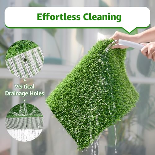 Artificial Grass Outdoor, 31.5x47.3" Grass Pad for Dogs Potty Training | Pet Friendly, with Drainage Holes, Easy to Clean, Fake Grass Mat, Replacement Turf Rug for Patio Balcony Lawn Apartment Decor - size: 47.3x31.5 inch