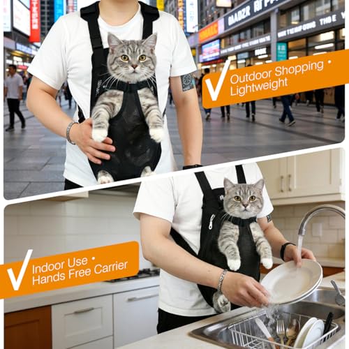Pawaboo Pet Front Carrier Backpack for Small Medium Dogs | Legs Out Easy-fit,Adjustable Straps,Hands-Free,Soft Padded Support for Travel Hiking Cycling Camping,2.5-5Lbs,Black,S - color: A-Black, style: Small (Pack of 1)