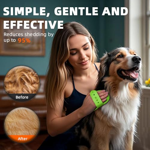 4PCS Dog Bath Brush | Scrubber for Bath | Shampoo Brush | Toothbrush | Finger Toothbrush | Dog Shower/Washing Brush with Adjustable Ring Handle - Pet Bath Supplies (Blue Green) - color: Blue Green