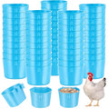 Sumind 60 Pcs Cage Cups Chicken Feeder Birds Hanging Feeders Seed Bowl 8 oz Plastic Water Bowl Hanging Chicken Waterer Feeding Watering Dish Coop Cups for Parrot Parakeet Poultry(Light Blue) - color: Light Blue