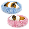 PETKNOWS 2 Pack Guinea Pig Beds Warm Winter Hamster Small Animal Bed | Thickened Plush and PP Cotton Fabric, Guinea Pig and Hamster Bed, Keeping Warm and Safe, 30cm Size with Inner Cushion - color: Pink and Blue