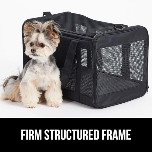 GORILLA GRIP Cat Carrier Travel Bag Up to 15 Lbs, Soft Collapsible Small Dog Carriers, Top and Side Entry Breathable Mesh, Grip Feet on Underside, Cozy Washable Waterproof Pad, Portable Kennel, Black - color: Black