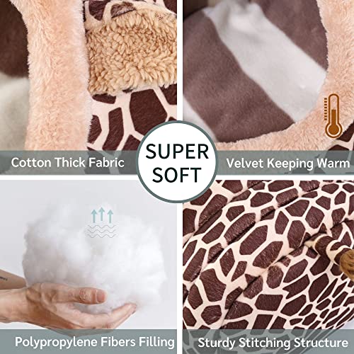 JanYoo Hamster Guinea Pig Supplies Bed Accessories House Hedgehog Cage Supplies Chinchilla Ferret Rat Gerbil (S,Giraffe) - color: 1-Giraffe, size: S