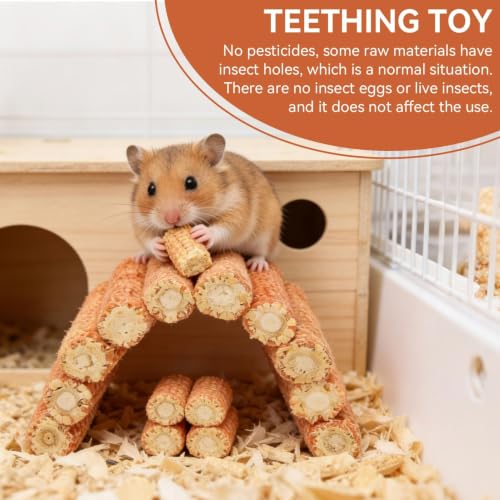 Parrot Hamster Rabbits Toys, Hamster Parrot Corn Cob Chew Toy Arch Bridge Shape Bite for Guinea Pigs Chinchillas Rabbits Playing