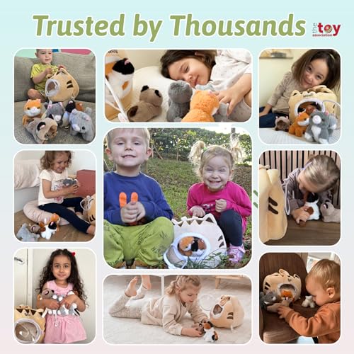 Cat Stuffed Animal House with 5 Soft Cat Toys for Kids, Portable Gift Set - color: Cat