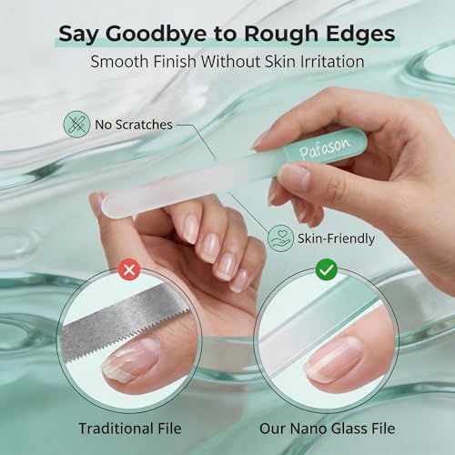 PAFASON Ultra Sharp Nail Clipper Set, Fingernail and Toenail Trimmer Cutter, Stainless Steel, Curved Blade, Sturdy, Nail Catcher, Nail Files for Men and Women - color: Light Green