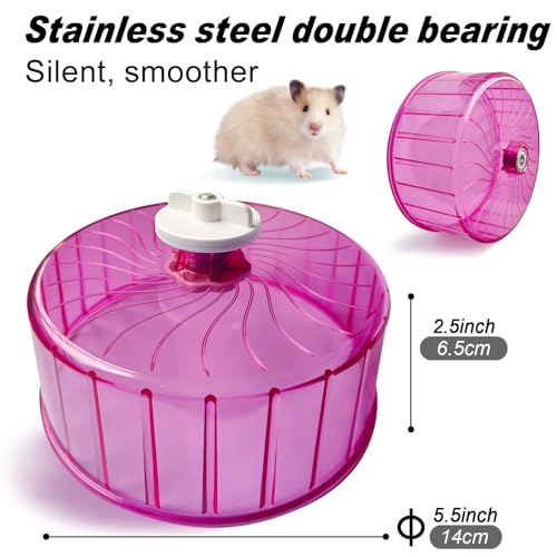 Hamster Wheel,Silent Wheel,Super Silent Hamster Exercise Wheels,Silent Hamster Wheel,Adjustable Stand Hamsters Exercise Wheels,Quiet Rat Wheel (Φ 5.5 inch, Pink) - color: Pink, size: Φ 5.5 inch