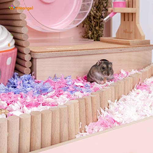 Niteangel Hamster Suspension Bridge Toy: 25.6" x 3" Flexible & Bendable | Enhances Coordination & Balance Long Climbing Wooden Ladder for Hamsters Mice Gerbils Sugar Glider Rat and Other Small Animal - size: 25.6L x 3W