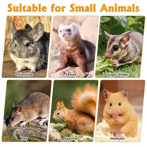 BNOSDM Chinchilla Hanging Tunnel Toy with Adjustable Metal Chain,Natural Fruitwood Small Animal Tubes & Tunnels Toys, Rat Cage Accessories for Ferret, Squirrel, Guinea Pig (Size M)