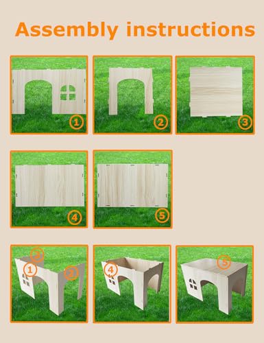 Guinea Pig Chinchilla Hideouts Cages Toys Accessories Wooden House and Habitats Hides Nature Huts for Hamster Squirrel Rat and Other Small Animals etc.