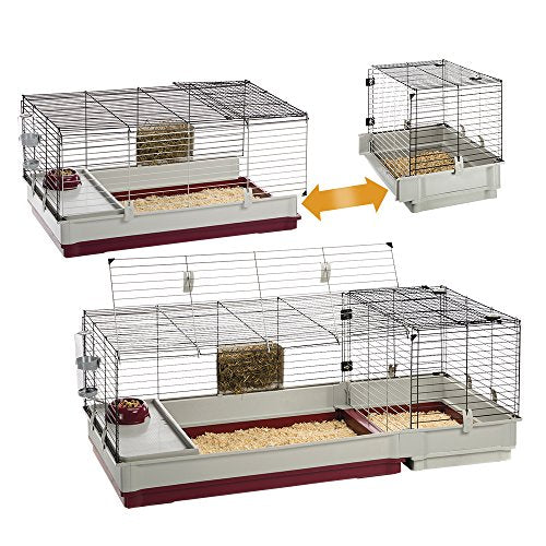 Ferplast Krolik XXL Rabbit Cage w/Wire Extension | Rabbit Cage Includes All Accessories & Measures 63.8L x 23.62W x 19.68H Inches | 1-Year Warranty - style: XXL Rabbit Cage