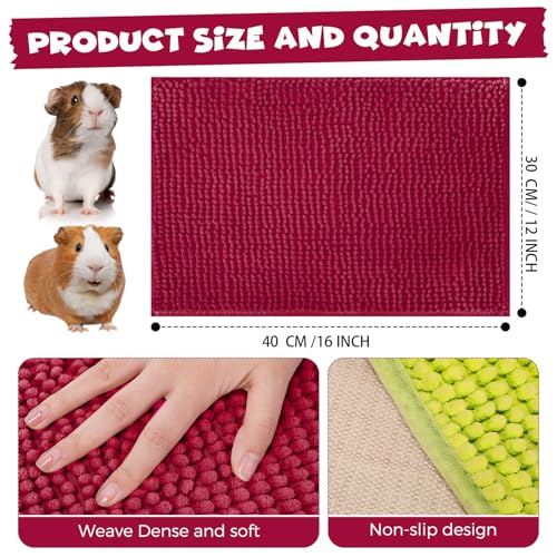 Barydat 8 Pcs Guinea Pig Cage Liner 16x12'' Washable Rabbit Fleece Mat Reusable Training Bedding Pee Sleeping Pad for Animal Hamster Chinchilla(Champagne, Lake Blue, Dark Purple, Grass Green) - color: Champagne, Lake Blue, Dark Purple, Grass Green, size: