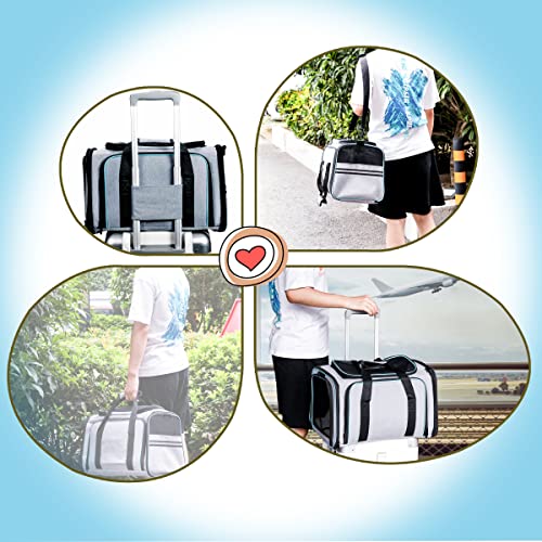 Cat Dog Carrier - Airline Approved Expandable Soft-Sided Pet Carrier with Removable Fleece Pad and Pockets, for Cats/Puppy and Small Animals Large(2 side expandable) | 2 Side Expandable, Removable Fleece Pad, Pockets, For Cats/Puppy Small Animals - size: