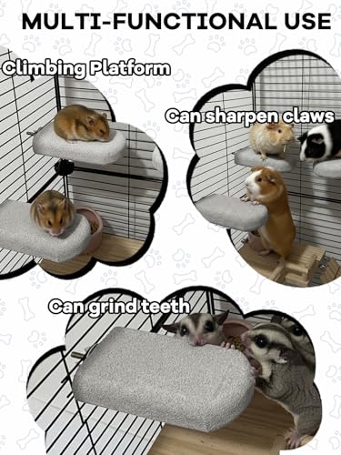 Chinchilla Lava Ledges Rat Climbing Platform 2 Pack Pumice Ledge Shelf Pet Chewing Grinding Toys Small Animals Cage Accessories for Totoro Squirrel Guinea Pig Hamster Gray - color: Gray, size: 2 PCS 5.11 x 2.75 x 0.98 inches