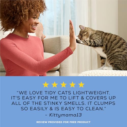 Purina Tidy Cats LightWeight 24/7 Performance Odor control, Multi-Cat, Clumping, 99.9 Percent Dust Free Cat Litter - 6 lb. Jug