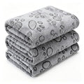 CADONO 1 Pack 3 Blankets for Dog Puppy Cat (Small 23x16'', Grey) | Super Soft Fluffy Premium Fleece Pet Blanket Flannel Paw Printed Throw - color: Grey, size: 23x16 inch(Pack of 3)