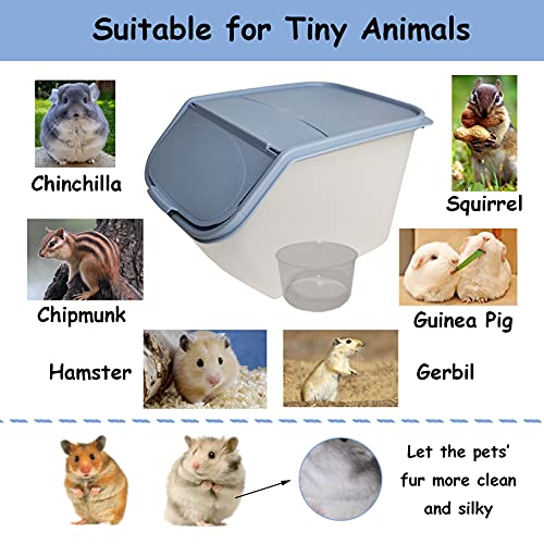 PINVNBY Chinchilla Sand Bath Box Gerbil Bathroom Transparent Totoro Plastic Sand Bath House with Sand Cup Cage Accessories for Guinea Pig Hedgehog Squirrel and Other Small Animals - color: blue