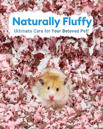 BUCATSTATE Hamster Bedding 15L, 99% Dust-Free Paper Bedding, Blossom | FSC-Certified Paper Bedding, Compactly Packed to Expand 3X, with Vibrant Color and Odor Control for Guinea Pigs and Rabbits - color: Blossom, size: 15L