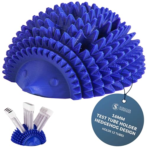 S I Schaller Industries Hedgehog Test Tube Holder, 16mm - Veterinary Blood Test Tube Rack, Holds 12 Vials, Compact Fun Design Organizer for Veterinary and Research Lab Use - Royal Blue - color: Royal Blue, size: 16mm Tubes