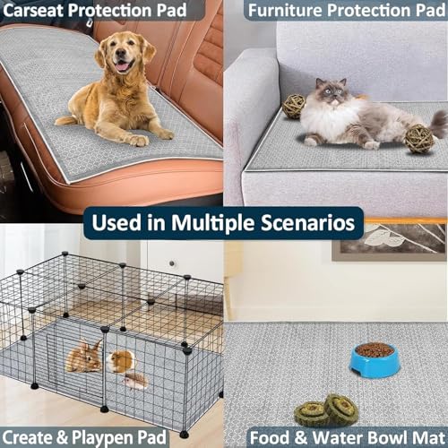 kathson Rabbit Cage Liners Washable 31"x78" Reusable Guinea Pig Cage Liner Soft Bunny Floor Mat Non-Slip Rabbit Rug Super Absorbent Bunny Carpet for Hamsters Ferrets All Small Animals - size: 31" x 78" - 1pcs