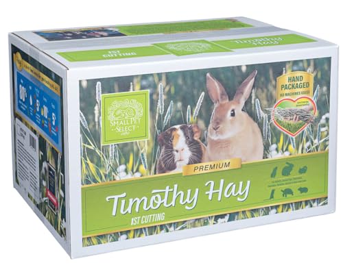 Small Pet Select 1st Cutting Timothy Hay for Rabbits & Guinea Pigs, 20 lb | High Fiber Natural Hay, Grown in USA, Long Coarse Strands for Dental Wear, For Chinchillas, Hamsters, Bunnies & Small Pets - size: 20 Pound (Pack of 1)