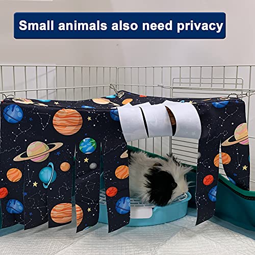 Guinea Pig Hideout, Corner Fleece Forest Hideaway for Guinea Pigs, Ferrets, Chinchillas, Rats, Bunny & Other Small Animals Without Metal Fences(Black)