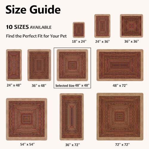 Washable Pee Pads for Dogs, Reusable Puppy Potty Training Pads, Ultra-Absorbent Thick Waterproof Leak-Proof Non-Slip Pads & Mat for Crate, Playpen, Floor, Whelping & Housebreaking , 2 Pack 48"x48" - color: Sisal Bohemian Print, size: 48" ×48"(pack of 2)