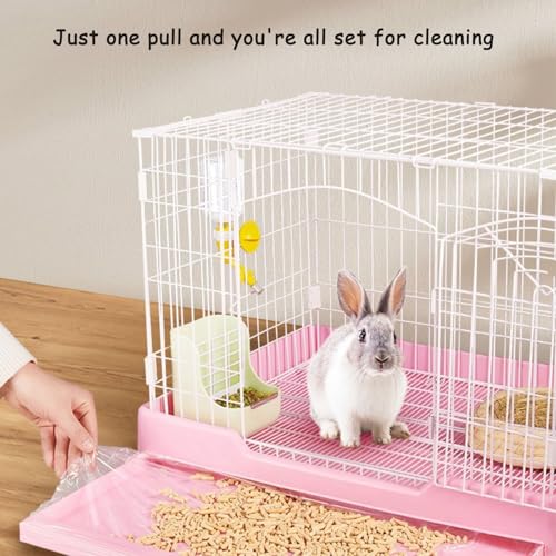 50 PCS Disposable Rabbit Cage Liner Bags, Clear Plastic Rabbit Cage Liner Bag, Rabbit Litter Box Lines for Rabbits, Chinchillas, Hedgehogs, Quick and Easy Cleaning