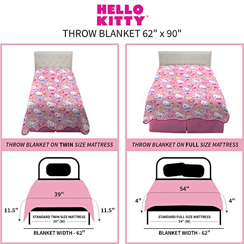Franco Kids Bedding Super Soft Plush Throw Blanket, 62 in x 90 in, Hello Kitty (Pack of 6) - color: Hello Kitty, size: 62 in x 90 in (Pack of 6)