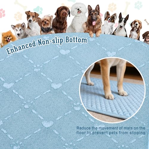 Dog Cooling Mat 2.0, Blue, Thick Long-lasting Cooling Mat for Dogs, Upgraded Self-Cooling Tech No Water, Q-Max>0.5, Chew Resistant Waterproof Fully Washable Pet Cooling Mat, Fit for Dogs & Cats - size: 29.52"Lx18.89"W
