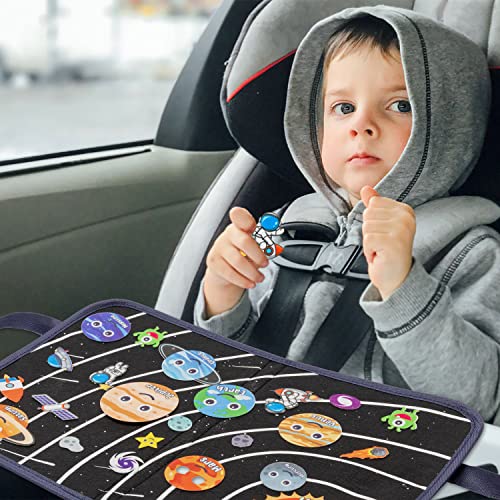 WATINC Travel Felt Board Story Set - 25PCS Portable Felt Board Educational Birthday Gift for Boys & Girls, Themed Storytelling Preschool Early Learning Interactive Play Kit for Toddlers (Space) - style: Space