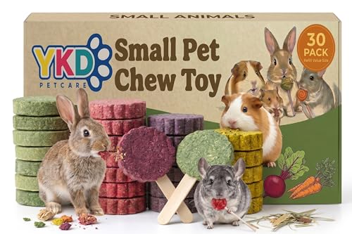 YKD Natural Timothy Hay Cookie Sticks Chew Toys for Teeth | Chew Toy Refill, Bunny Chew Treats for Rabbits, Guinea Pigs, Chinchillas (Multicolour - Mixed) - color: Multicolour - Mixed